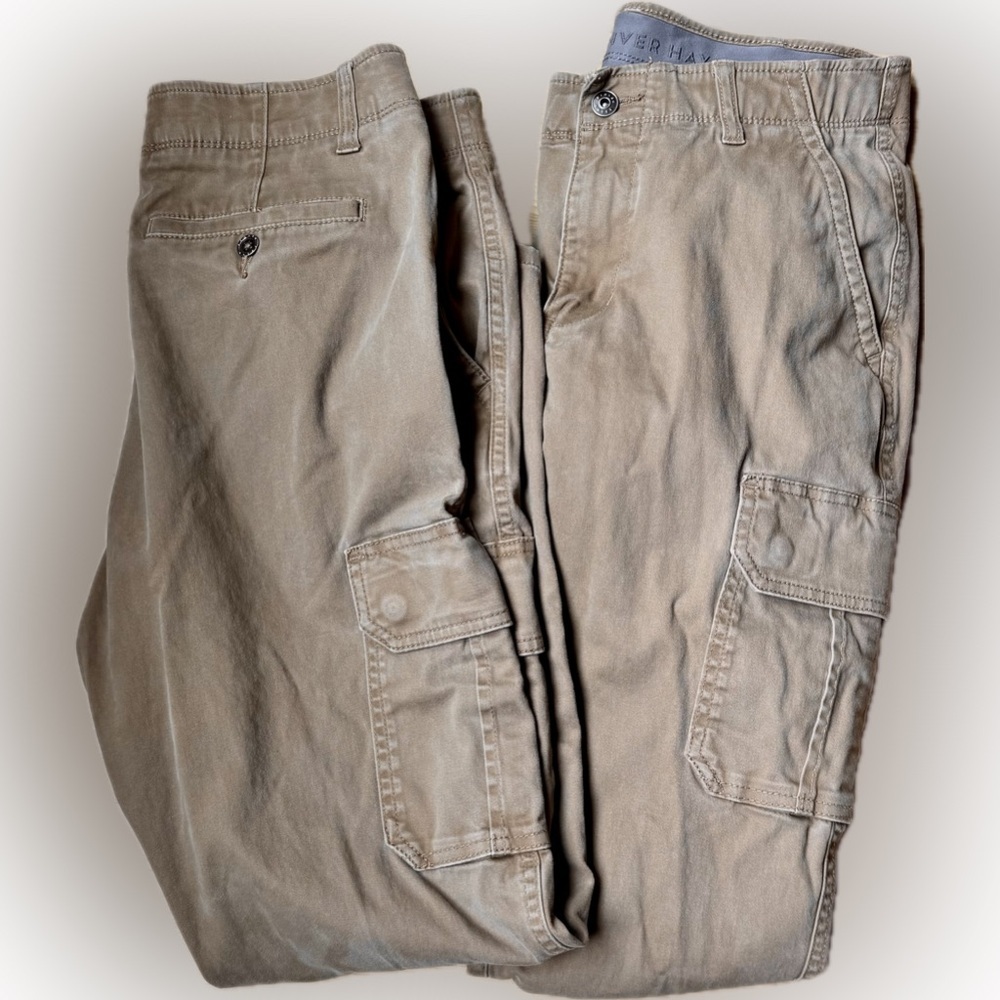 2 Pairs Denver Hayes Stretch Cargo Pants 32x30 Dark Tan Athletic Fit